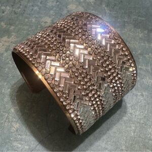 VINTAGE 90s RHINESTONES STATEMENT CUFF BRACELET